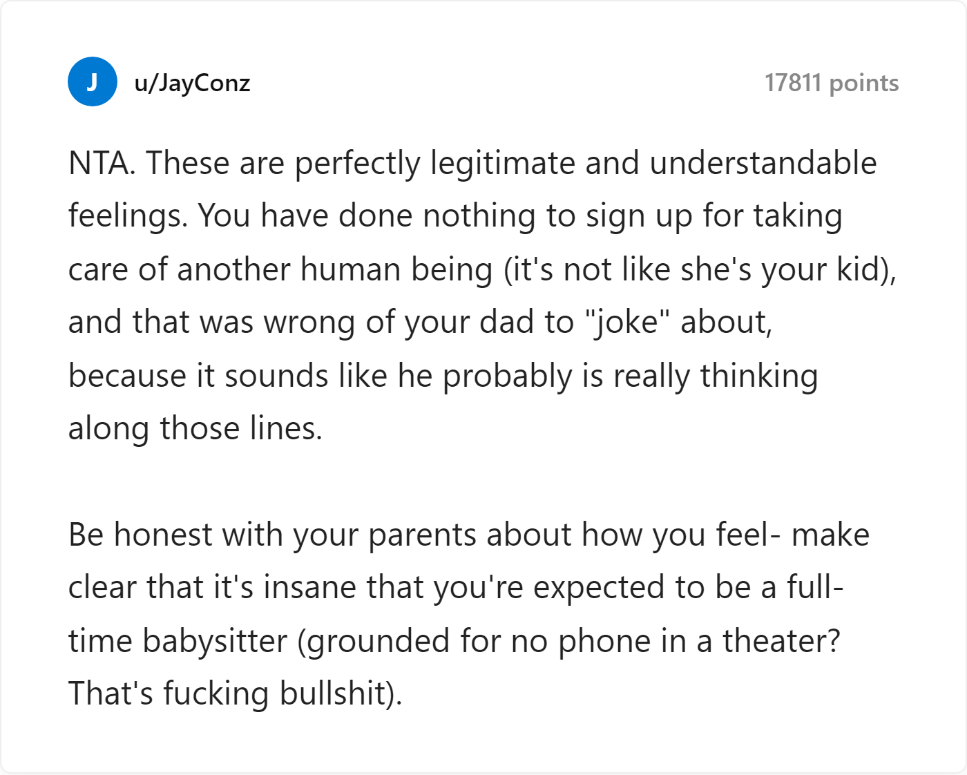 Reddit Comment