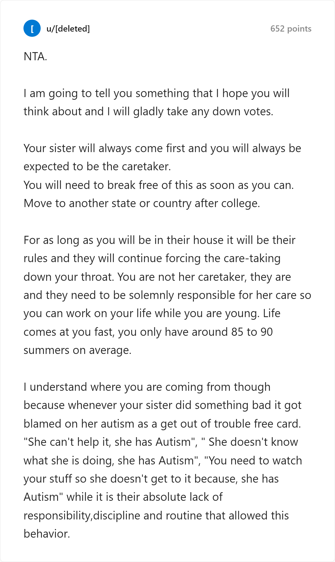 Reddit Comment