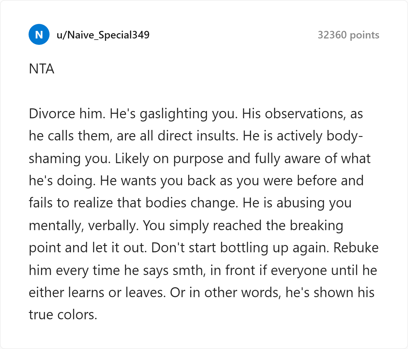 Reddit Comment