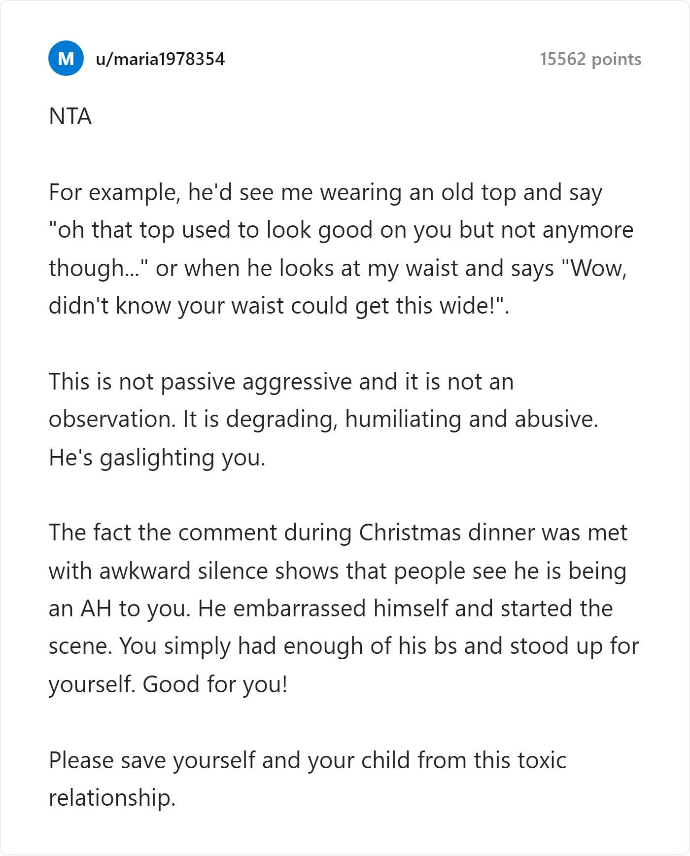 Reddit Comment