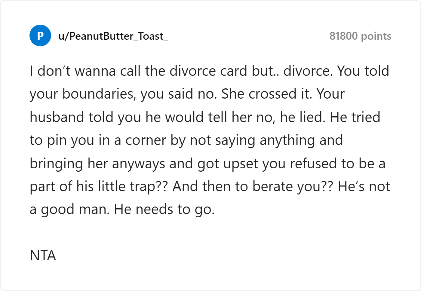 Reddit Comment