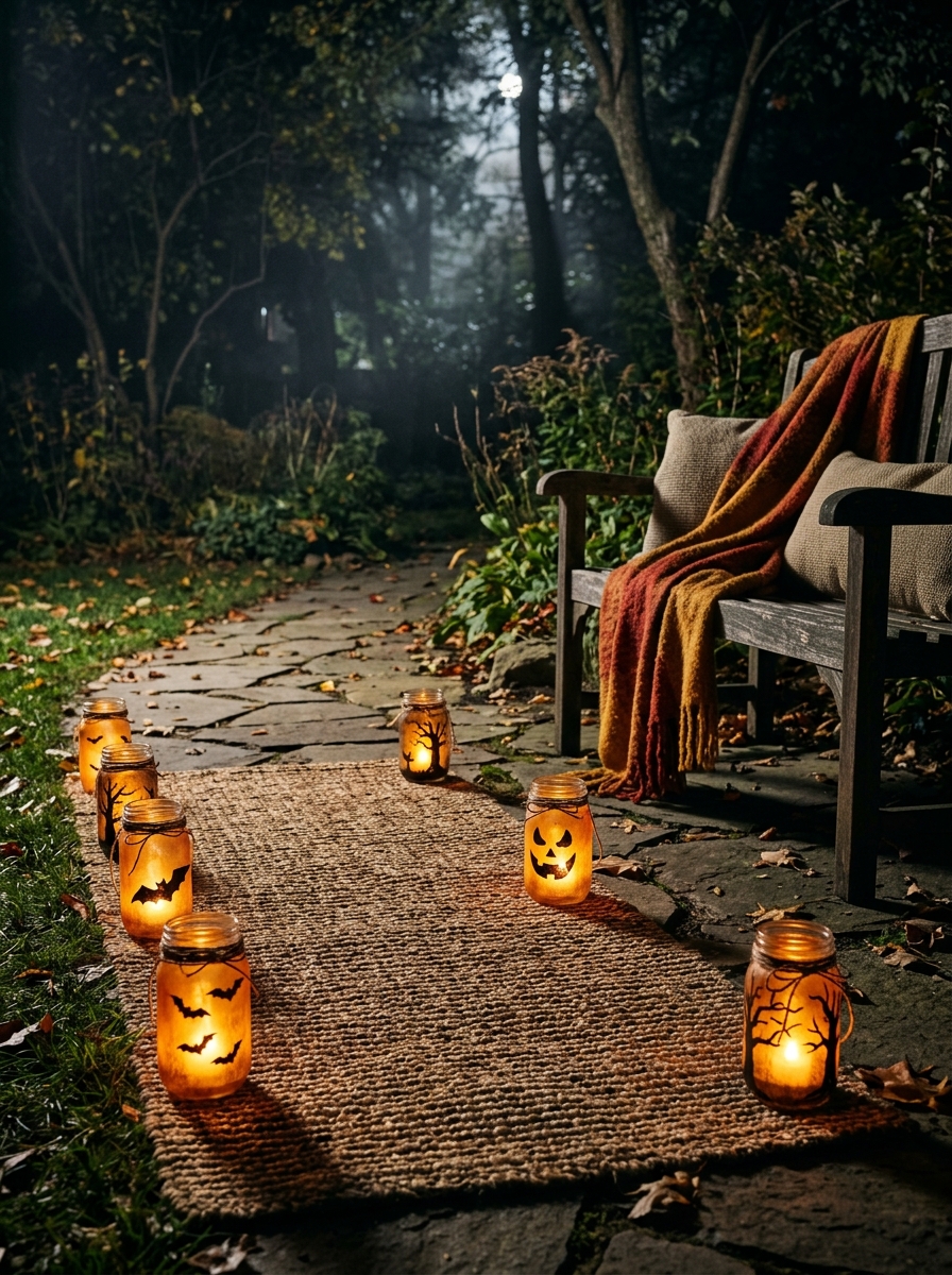 Spooky Mason Jar Lanterns