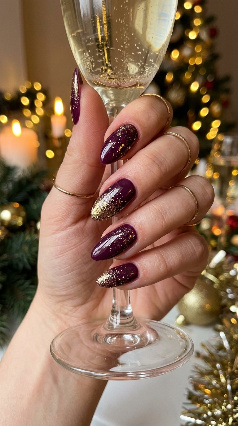 Plum and Gold Sparkles