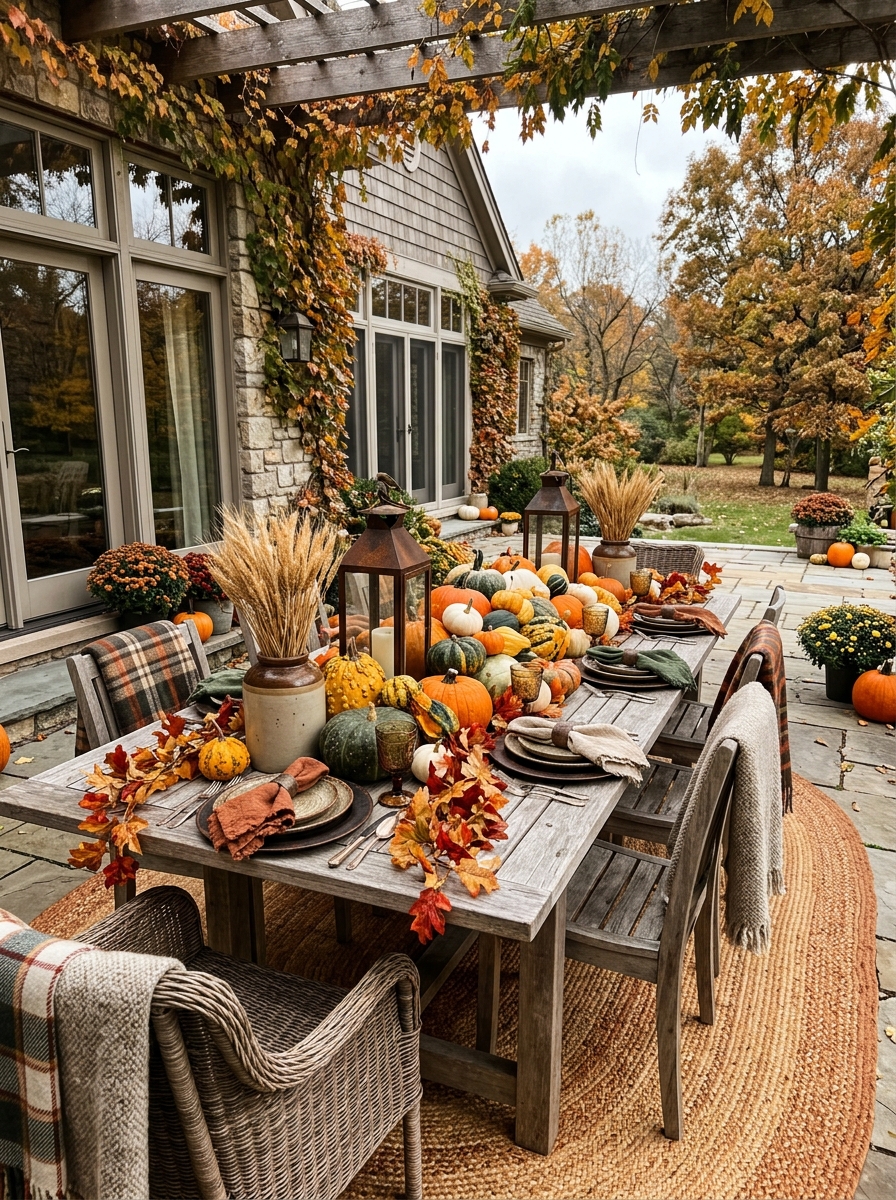 Harvest Feast with Bountiful Gourds