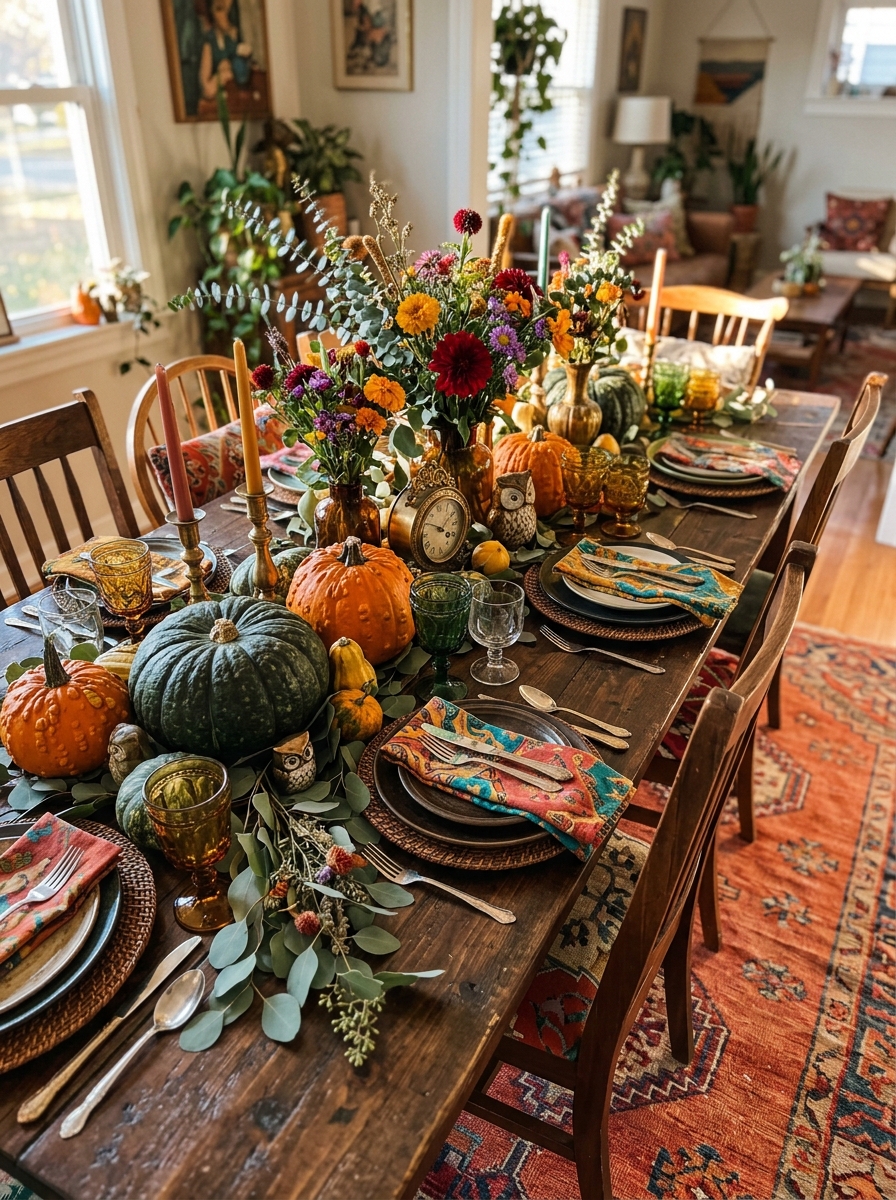 Eclectic Autumn Tablescape