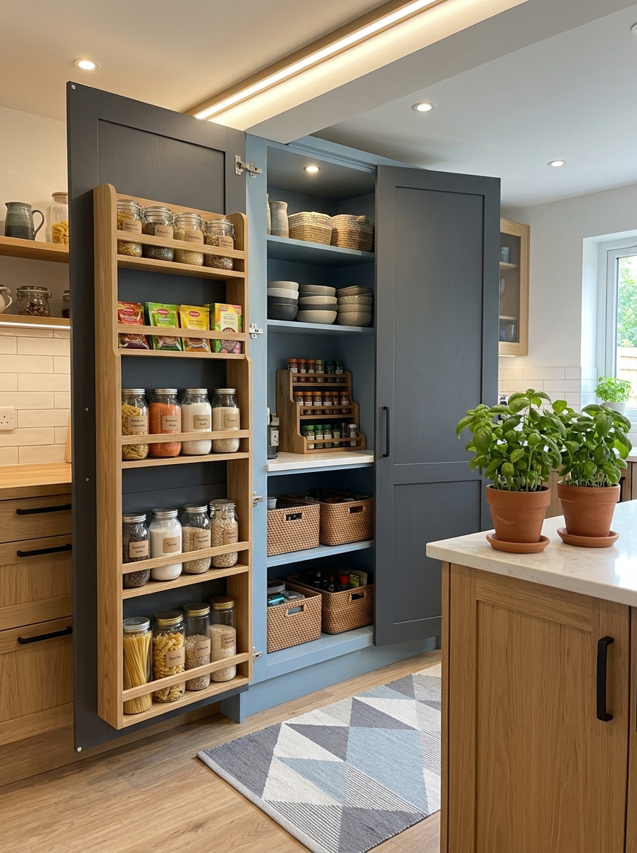 Pantry Doors with Inbuilt Racks