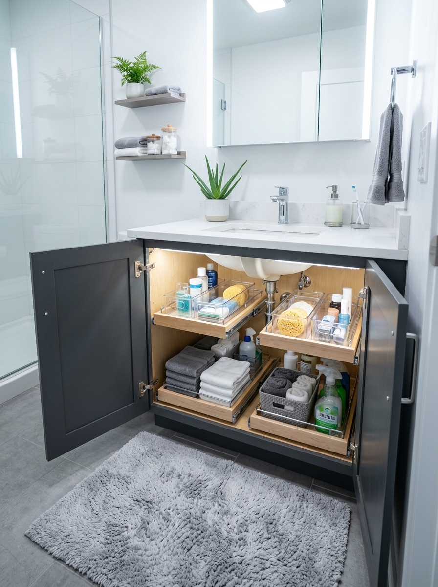 Roll-Out Under-Sink Shelves