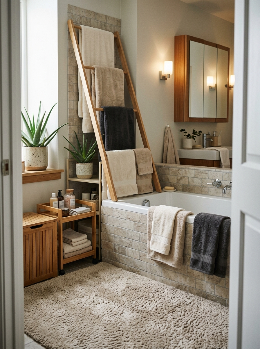 Over-Bath Towel Ladder