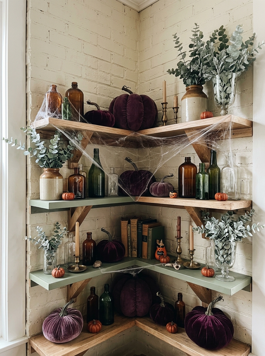 Whimsical Halloween Shelf Display