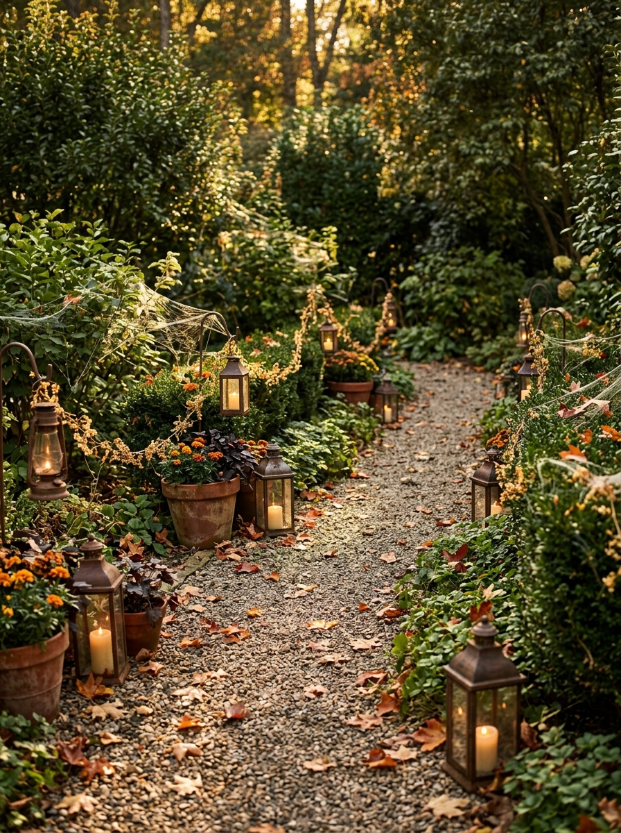 Enchanted Outdoor Lantern Pathway