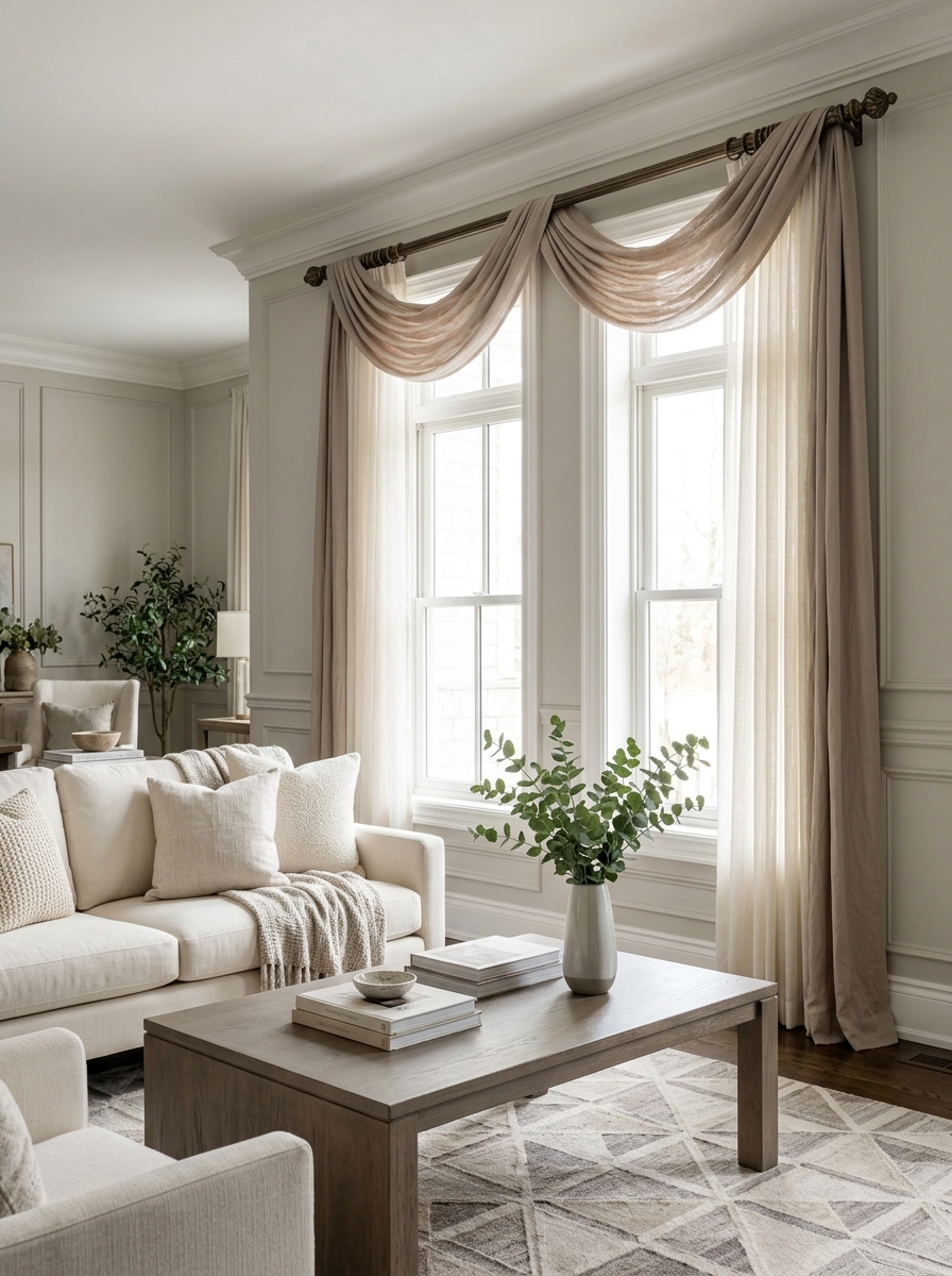 Scarf Valances for Soft Movement