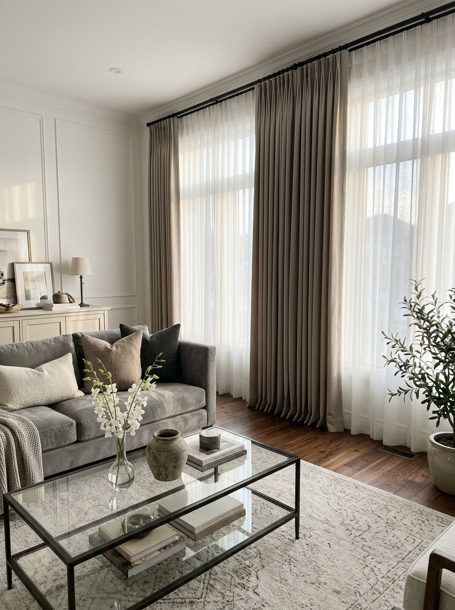 Layered Sheer Curtains for Soft Elegance - window treatments