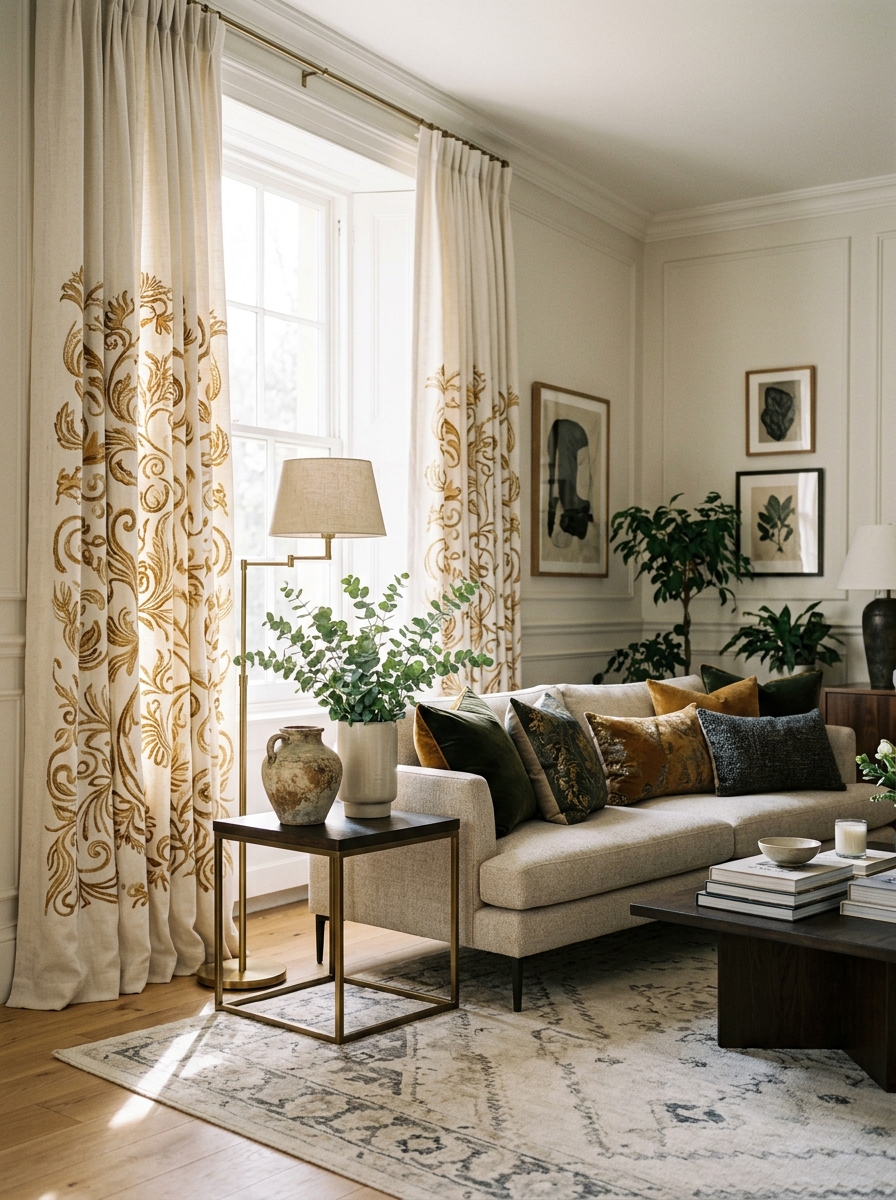 Embroidered Curtains for Artistic Allure