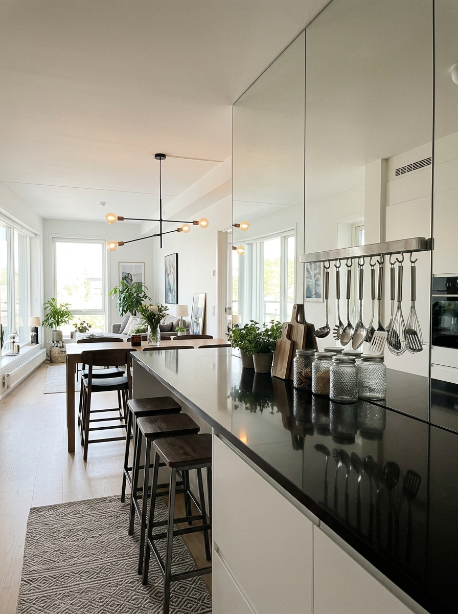 Mirrored Accents to Expand Space