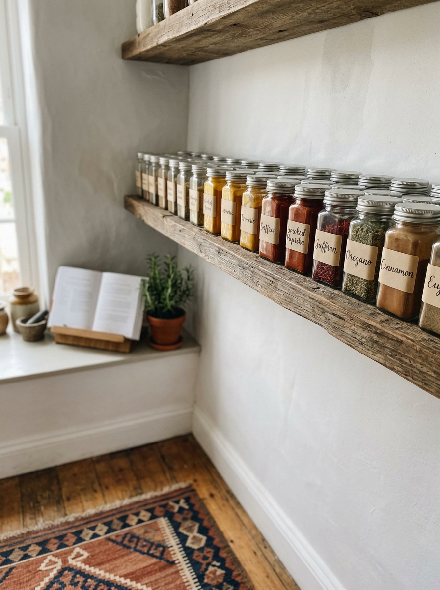 Charming Spice Jar Labels - kitchen cabinet ideas