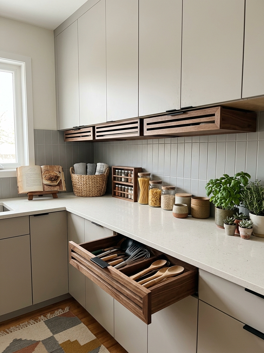 Under-Cabinet Drawers for Utensils