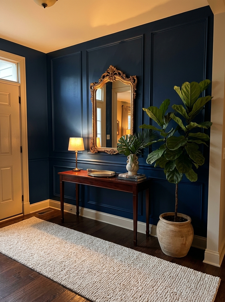 Dramatic Wall Color - entryway ideas