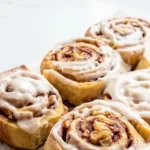 apple cinnamon rolls with brown butter maple icing