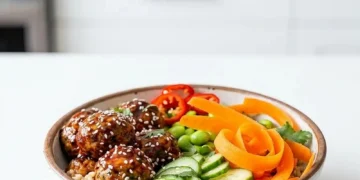 asian turkey meatball bowls
