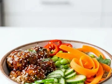 asian turkey meatball bowls
