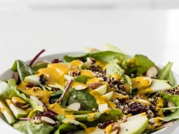 autumn quinoa salad with lemon turmeric dressing