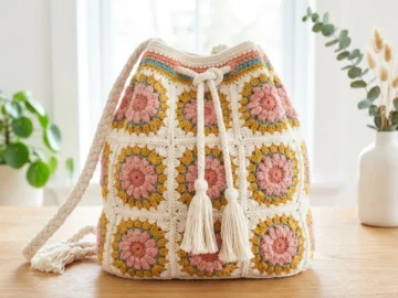 beautiful boho sunburst crochet backpack pattern