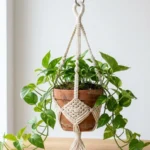 boho chic macrame style crochet plant hanger free pattern