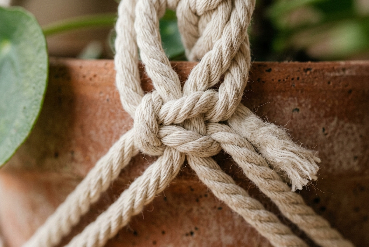 Close up shot of the crochet texture