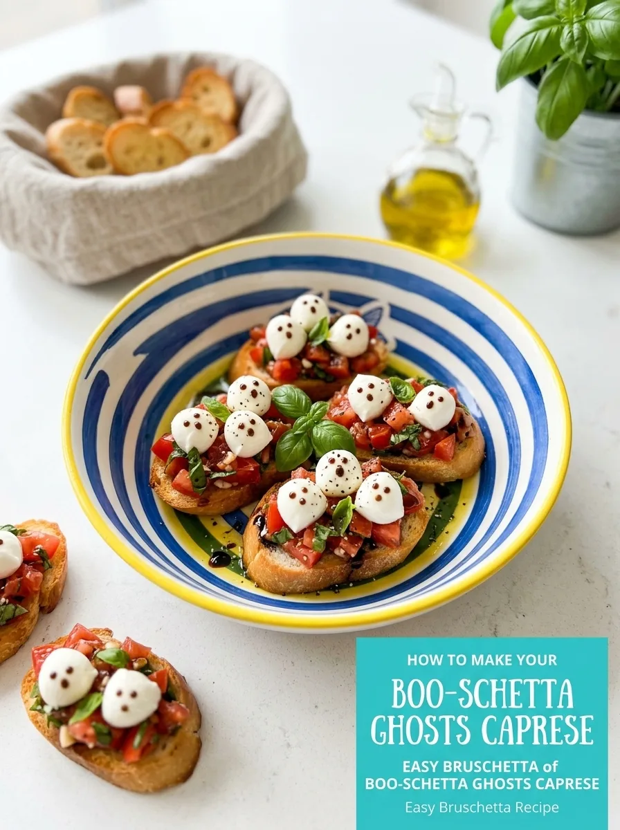 Boo-Schetta Ghosts Caprese Easy Bruschetta Recipe