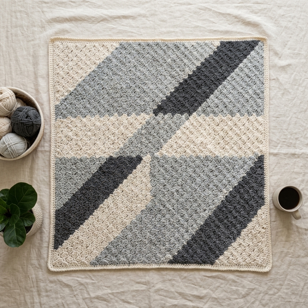 C2C Crochet Blanket Flat Lay