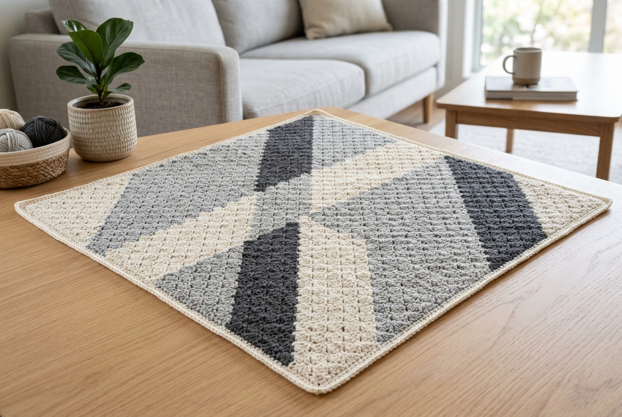 C2C Crochet Blanket Hero Shot - c2c crochet baby blanket