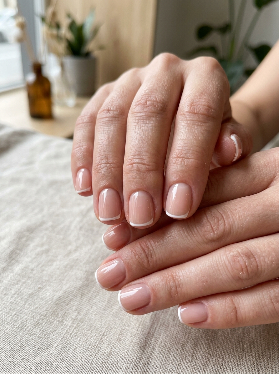 Whisper-Thin Micro White French - modern classy french tip nails design