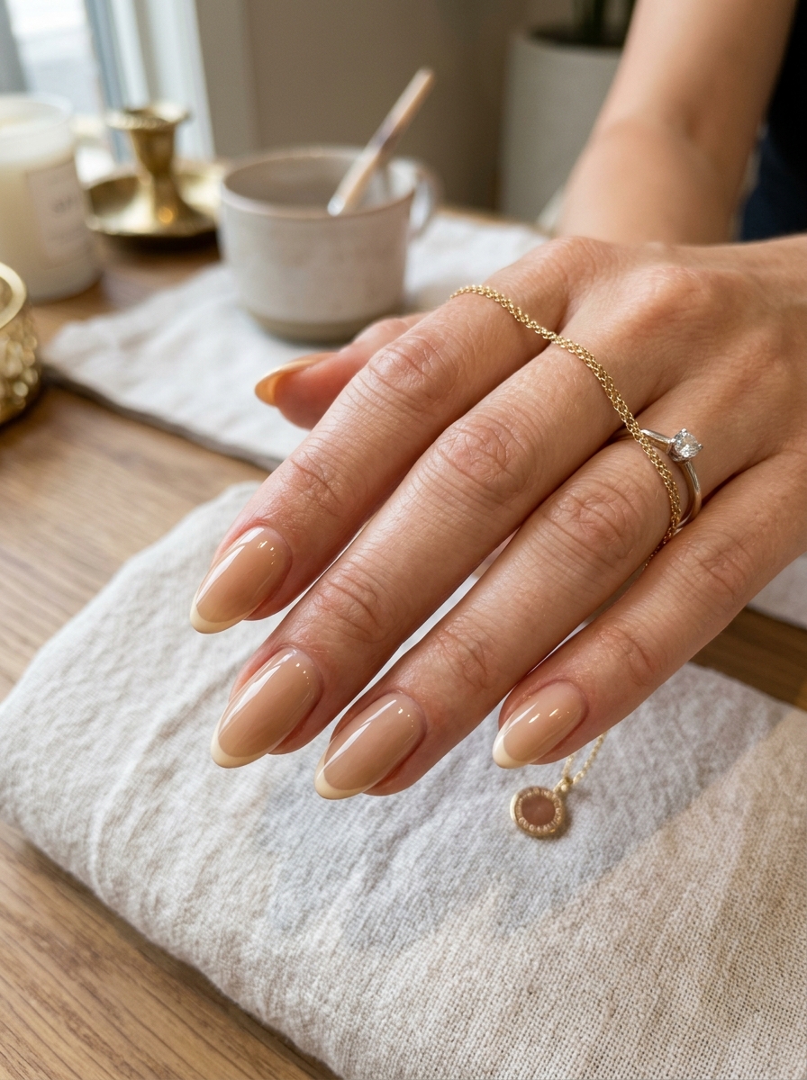 Soft Vanilla Micro French - modern classy french tip nails design