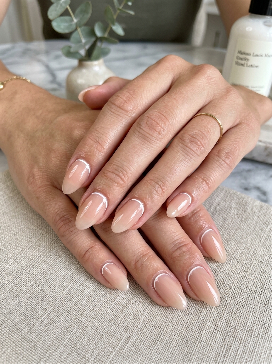 Double Reverse French - modern classy french tip nails design