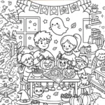 cozy fall coloring pages to print