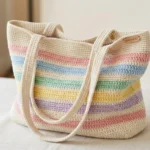 crochet pastel market tote bag free pattern