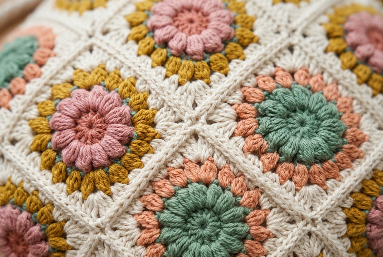 Crochet Backpack Texture Closeup
