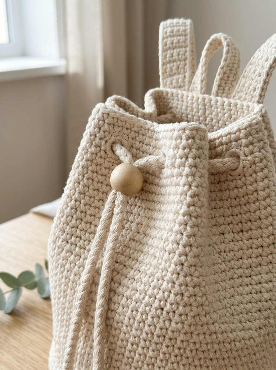 Detail shot of the backpack straps and eyelets