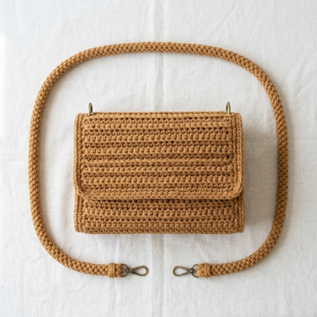 Crochet Handbag Flatlay