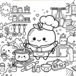 Cute apple coloring pages for kids