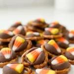 easy candy corn pretzel bites