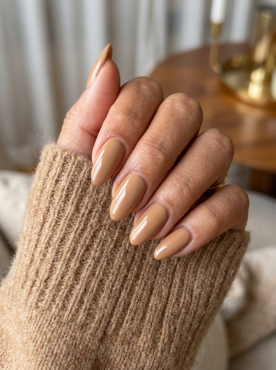 Rich Cashmere Camel Nude - elegant nude nails manicure design