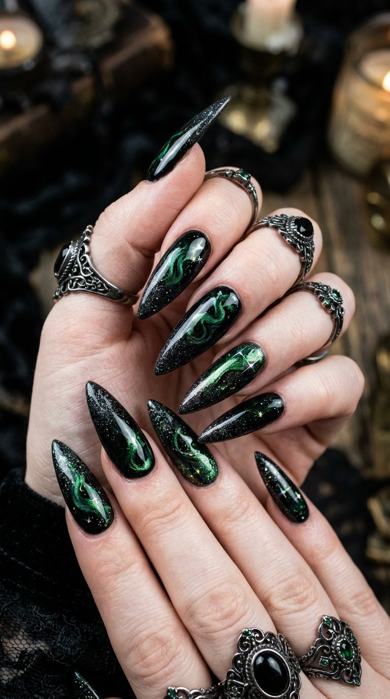 Wicked Witch Vibes - halloween acrylic nails