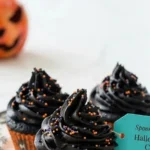 halloween black cupcakes