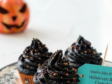 halloween black cupcakes