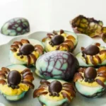halloween spooky deviled tea eggs