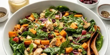 harvest chicken salad with maple dijon dressing