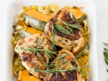 herb chicken with pumpkin