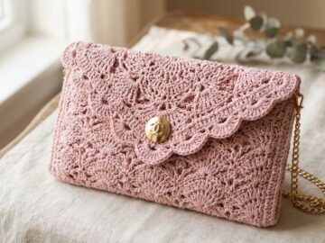how to crochet a vintage style lacy envelope clutch