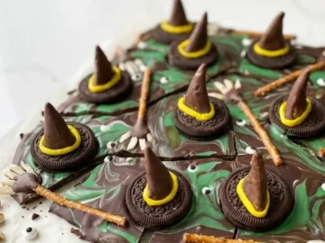 melted witch halloween bark recipe